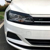 1Pair Car Front Headlight Eyebrows Eye Cover Trim Sticker 2019-2023 Molding Lamp Eyelids Strips Lid Cover