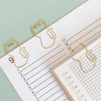 10pcs/lot Cat Paper Clips Metal Paperclip on Book Paper Students Cute Stationery School Binding Supplies Office Accessories