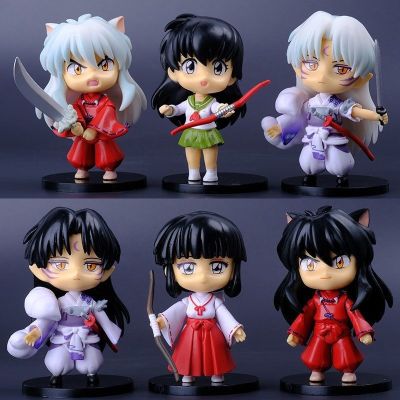 ZZOOI New  Inuyasha Anime Figure Higurashi Kagome Miroku Sesshoumaru Action Figure Q Version Toys Pvc Model Doll  Gifts for Kids