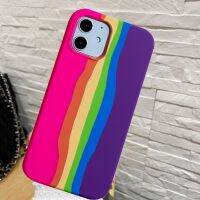 ■♧☽ Rainbow New Colors Phones Cases For IPhone 11 12 Pro7 8 Plus Funda Iphones Xs Max Xr Se2020 Liquid Silica Full Back Cover
