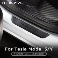 For Tesla Model3 Model Y Original Factory Door Sill Decoration Wrap Cover Model3 2022Original Accessories Pedal Protection Strip