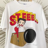 เสื้อยืดแขนสั้น พิมพ์ลายตุ๊กตา BettyBoop Miss Betty สไตล์สตรีท สําหรับผู้ชาย และผู้หญิง_09