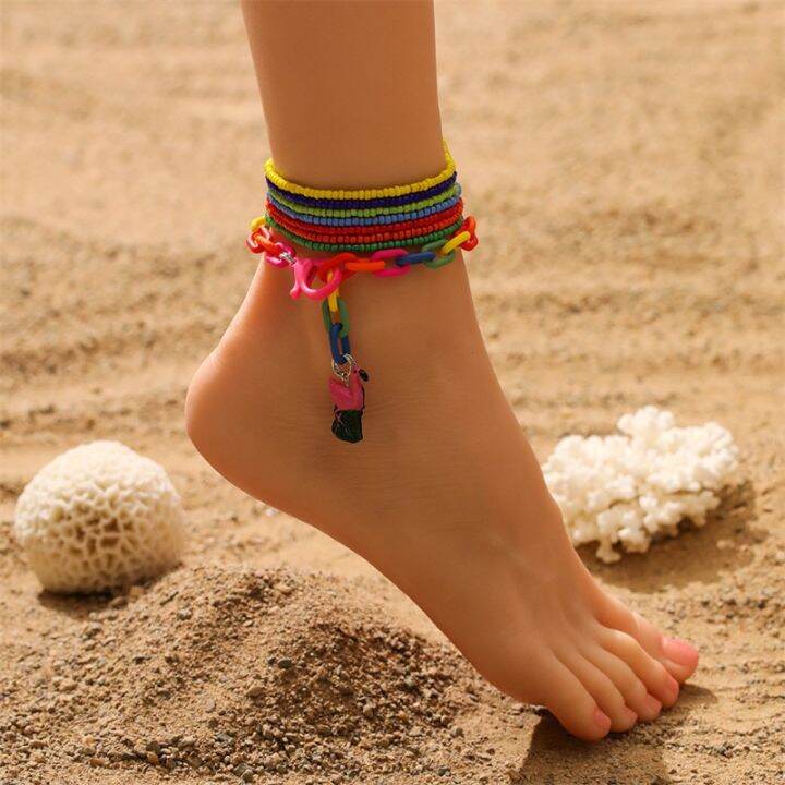 cod-cross-border-european-and-personality-all-match-rice-bead-anklet-set-simple-fashion-beach-footwear-wholesale