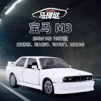 ของตกแต่งโมเดลรถโลหะผสมรถ M3 BMW 1987โมเดลรถของเล่นของเล่นไฟเงียบใหม่สำหรับเก็บของขวัญ