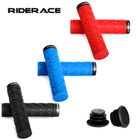 ที่จับจักรยาน Ergonomic Anti-Slip Shock Absorption Single-Sided Sided Lock Ring Mountain Bike Handlebar Grips Rubber MTB Accessories-Sediue