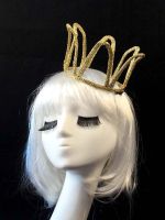 ? Queens Large Golden Crown Headwear Lace Round Crown Hair Accessories Handmade Simple Round Crown Headwear Photo Studio Photo