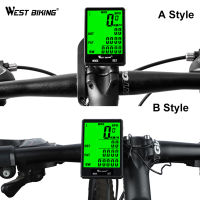 WEST BIKING 4 ประเภทจักรยานคอมพิวเตอร์ 2.8 "Speedometer วัดระยะทางกันฝนขี่จักรยานวัดอุณหภูมินาฬิกาจับเวลาจักรยานคอมพิวเตอร์-fi9o