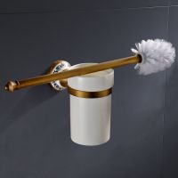 ▫■ Dongtai water heating factory supplies antique copper toilet pendant European Rural hand drawn ceramic seat toilet brush