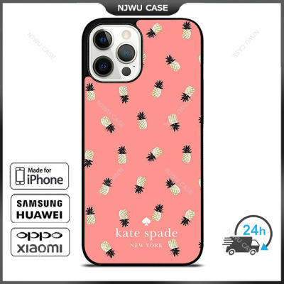 KateSpade 0194 Pineapple Phone Case for iPhone 14 Pro Max / iPhone 13 Pro Max / iPhone 12 Pro Max / XS Max / Samsung Galaxy Note 10 Plus / S22 Ultra / S21 Plus Anti-fall Protective Case Cover