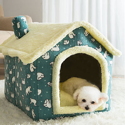 Winter Dog Bed House Warm Enclosed Cat Bed Cave Tent House Condo with Washable Cushion for Small Medium Cats Kittens Puppy