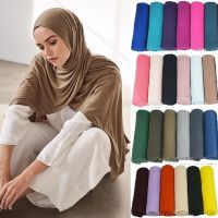 【CC】✎♘❡  Hot Muslim Fashion Woman Soft Hijabs Scarf Shawl Plain Cotton Jersey Scarves Turban Shawls Wrap Headband Abaya