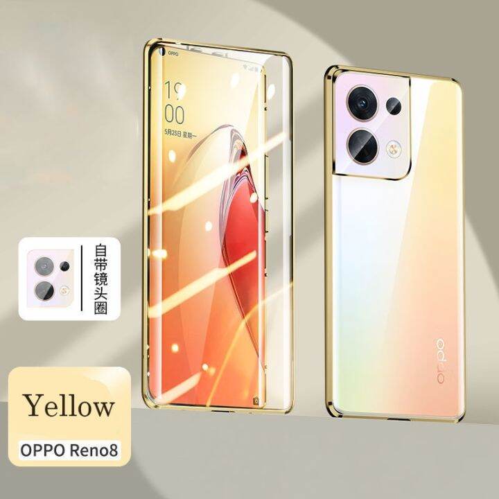 enjoy-electronic-for-oppo-reno-8-reno8-pro-plus-reno8pro-5g-mobile-phone-case-shell-magnetic-suction-all-inclusive-lens-cover-double-sided-glass