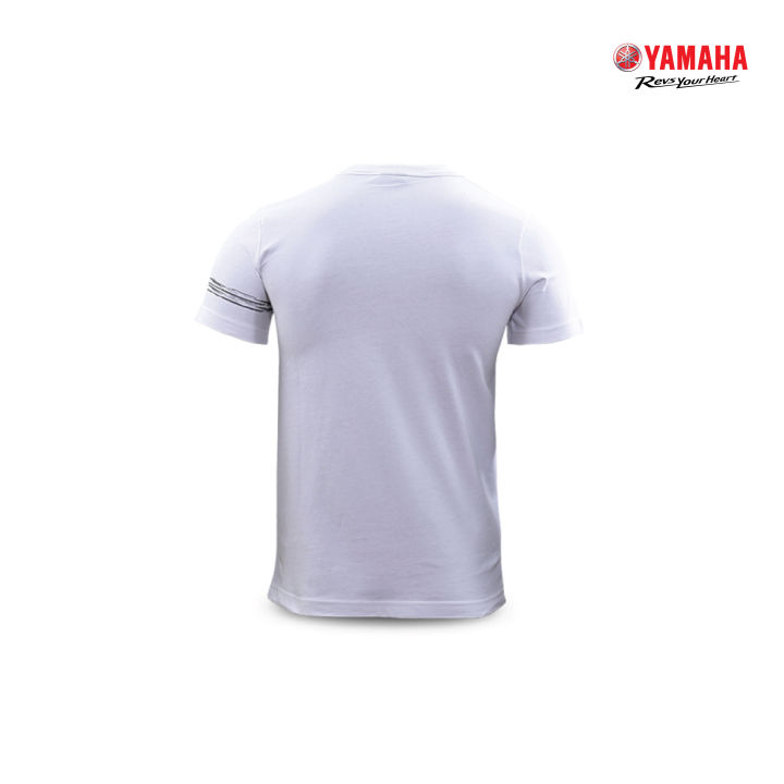 yamaha-เสื้อยืดสกรีน-ready-to-ride-สีขาว