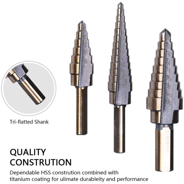 5pcs-step-drill-bit-hss-titanium-coated-straight-multiple-hole-50-size-drill-bit-for-metal-wood-plastic-sheet-with-aluminum-case
