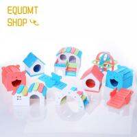 EQUOMT เครื่องตกแต่งหลากสีสำหรับเล่นบันไดสีรุ้งแบบทำมือเพื่อรวบรวมแฮมสเตอร์ในบ้านหนูแฮมสเตอร์อุปกรณ์ของเล่นสัตว์เลี้ยงสัตว์