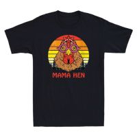 T-shirt เสื้อยืดคอกลม พิมพ์ลาย Mama Hen Chicken Farm Animal Farmer แฟชั่นสําหรับผู้ชายS-5XL  KF6Z
