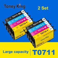 8Pcs Ink Cartridge for Epson T0711 T0712 T0713 T0714 Printer Cartridges SX205 SX215 SX218 SX400 SX415 SX515W SX600FW SX610FW Ink Ink Cartridges