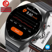 Healthy เลือดน้ำตาลสมาร์ทนาฬิกาผู้ชาย ECG PPG อุณหภูมิร่างกายที่แม่นยำ Monitor Smartwatch HRV ความดันโลหิตนาฬิกา2023