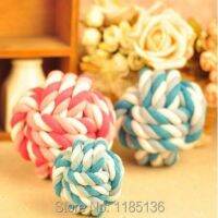 LHXMAS PET STORE 2Pcs/1lot 7cm rful Pet Puppy Dogs Cotton Ropes Chews Toy Ball Play Knot For Fun D203