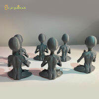 KJDF Meditation Alien Statue Mini Resin Ornament New