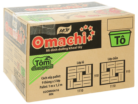Thùng 18 tô mì khoai tây omachi tôm chua cay thái 91g - ảnh sản phẩm 1
