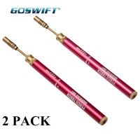 GOSWIFT ก๊าซเติมได้ไฟฉายสำหรับเชื่อม2ชิ้น,สีแดงไฟฉายดินสอไร้สายบิวเทนสีแดงคบเพลิง