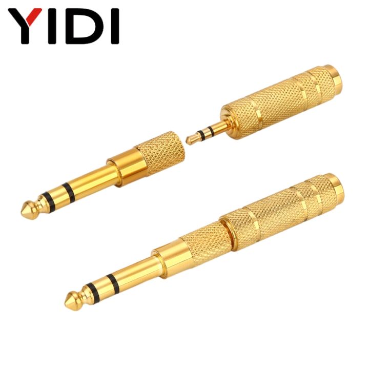 gold-plate-6-5mm-male-to-3-5mm-female-headset-jack-adapter-6-35-audio-speaker-video-converter-connector-socket-banana-plug-4mm