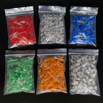100pcs 5mm LED Diode 5 mm Assorted Kit White Green Red Blue Yellow Orange Pink Purple Warm white DIY Light Emitting DiodeElectrical Circuitry Parts