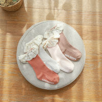 【cw】 Childrens Socks Spring and Autumn New Pure Color Lace Girls Stockings Babys Socks Boneless Non-Slip Babies Socks 【hot】