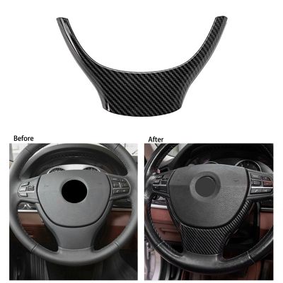 Carbon Fiber Car Interior Steering Wheel Decoration Strip Frame Cover Trim Sticker for-BMW 5 7 Series F10 F11 F01 F02