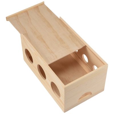 Wood Style Cable Organizer Box, Wire Organizer Home and Office Cable Organizer for TV, Computer Hide and Power Strip