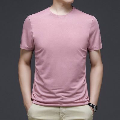 HOT11★BROWON New Arrival T Shirts Men Fashion Summer O-Neck Collar Solid Men Tees Tops Cal Regular Fit Short Sleeve Men Clothing
