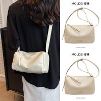 Summer summer high-level sense niche rice white Messenger bag female 2023 new all-match shoulder bag soft pillow bag 【QYUE】