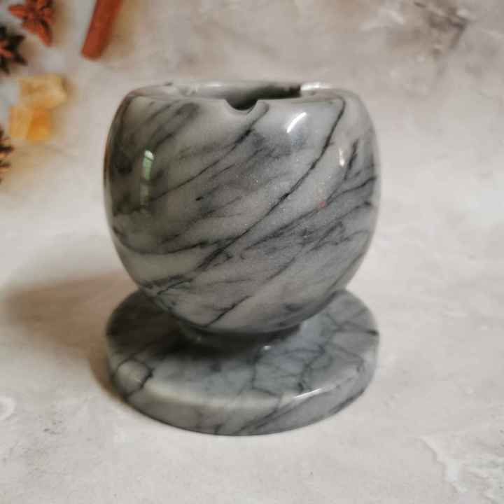 ที่เขี่ยบุหรี่-ที่เขี่ยบุหรี่ลายหินอ่อน-สีเทา-นำเข้าจากญี่ปุ่น-marble-ashtray