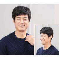 Middle-aged Man Wig 100 real hair man wig wig natural short hair/(Black)