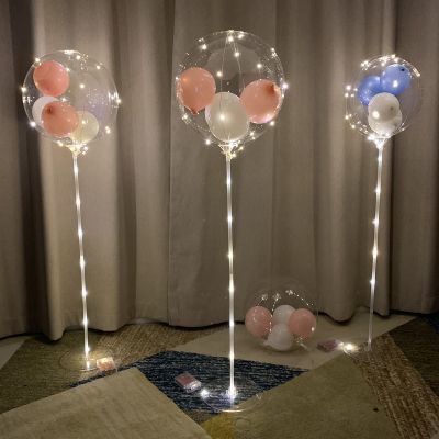 Lamontuo ขาตั้งลูกโป่ง LED สำหรับตกแต่งบ้านและปาร์ตี้ลูกโป่งฟอยล์ยางของตกแต่งงานแต่งงานภาพพื้นหลังรูปบอลลูนอุปกรณ์ทรงกลม