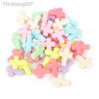 100pcs/lot Mixed Cross Shape Acrylic Beads Charm Loose Spacer Beads For Jewelry Making DIY Needlework Bracelet Accessories