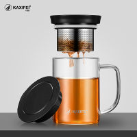 KAXIFEI Men Glass Water Bottle Tea Infuser Water Drinking Bottles 500ml Office Outdoor Business Tea Water Cup Garrafa Bola