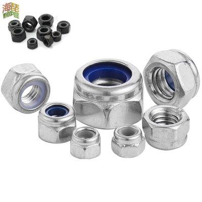 DIN985 304 Stainless Steel or Black Carbon Steel Hex Hexagon Locknut M2 M2.5 M3 M4 M5 M6 M8 M10 M12 M14 M16 M20 M24 Nylon Nut