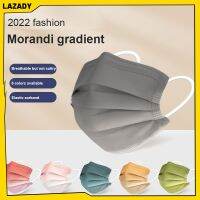 LAZADY 10ชิ้นชุด Morandi ไล่ระดับสีหน้ากากป้องกันทิ้ง3ชั้นหน้ากากสำหรับผู้ใหญ่ป้องกัน