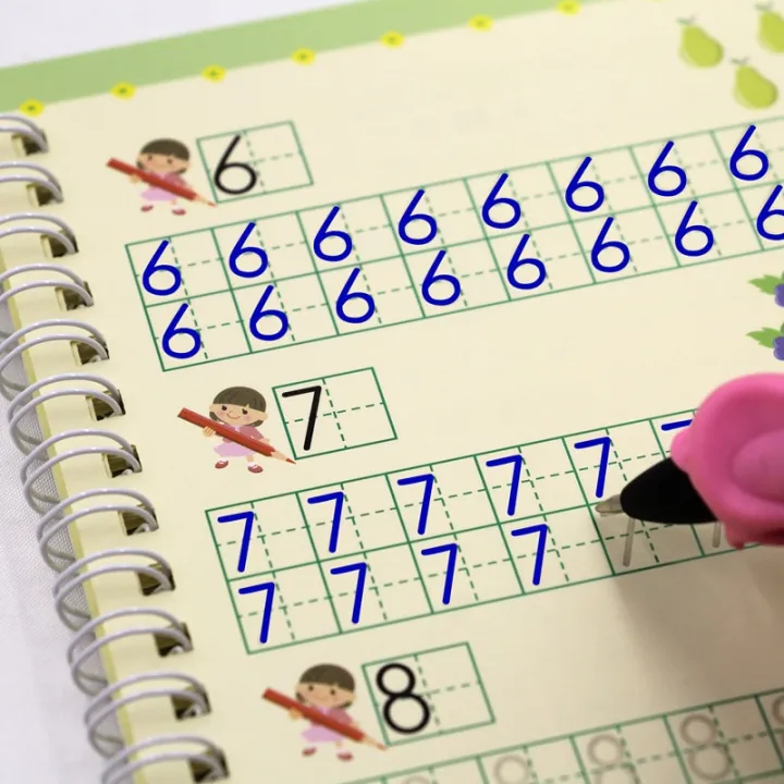 Reusable Learning Numbers Calligraphy Handwriting Copybook For Kids ...
