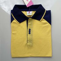 เสื้อโปโลผู้ชาย Men Polo Shirt Plain Polo T Shirt Soft Pique Short Sleeve Tops For Men Side Vents สีเหลือง แขนกรมท่า เนื้อผ้านุ่ม สวมใส่สบาย ซึ่งมีทั้งแบบชาย และแบบผู้หญิง