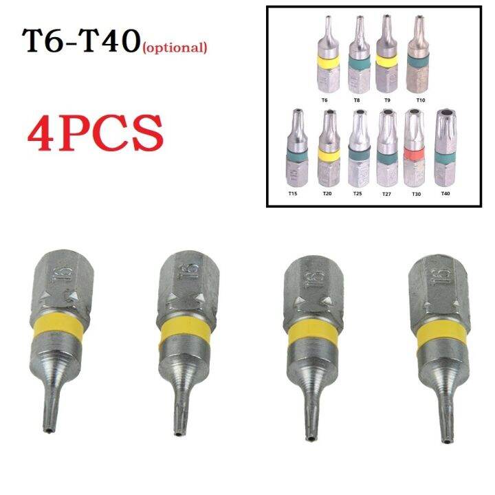 4ชิ้นไขควงไขควง-torx-1-4-ก้านหกเหลี่ยมโลหะผสมเหล็กไขควงไขควงหัวทอร์กซ์ปลอดภัยเครื่องมือมือไขควงไขควง-torx