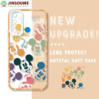 Jinsouwe เคสโทรศัพท์เคสสำหรับ Realme 6i realme6i เคสโทรศัพท์การ์ตูนมิกกี้มินนี่คริสตัลเคสโทรศัพท์กรอบด้านหลังยางแบบนิ่ม