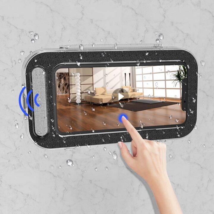 Waterproof Wall Mount Shower Phone Holder Bathroom Phone Storage Case