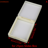 ?【Lowest price】CHANGDA พลาสติก Microscope Glass SLIDE BOX 25/50/100pcs กล่องเก็บของชีวภาพ