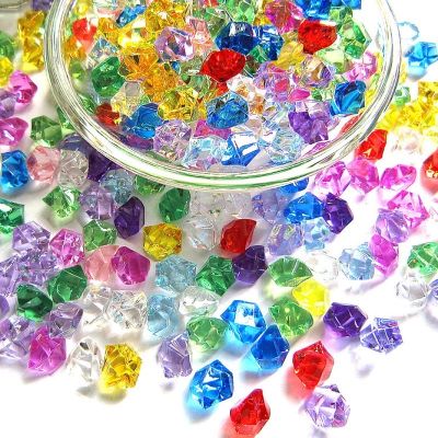 100pcs 14 Colors 11x14MM Acrylic Diamond Crystal Ice Rock Stones Vase Gems Confetti Table Scatter Beads Wedding Party Home Decor