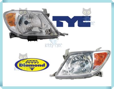 ไฟหน้า ไฟตาหน้าวีโก้ รุ่นแรก ปี 2004 - 2010  TOYOTA VIGO โตโยต้า ไฟหน้าวีโก้  วิโก้ ไฟสีส้ม ตราเพชร ไดมอนด์ Diamond ทีวายซี  TYC