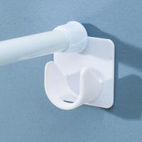 【JH】 2pcs/set Curtain Rod Bracket Holders Hooks Self-adhesive Holder Rail Toilet Accessories