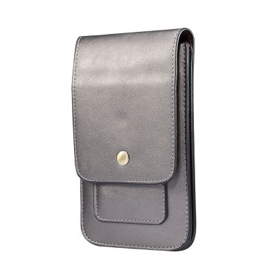 Universal Cell Phone Belt Holster Case Vertical Hanging Waist Pack Bag Luxury Vintage Faux Leather Card Holder Wallet Men